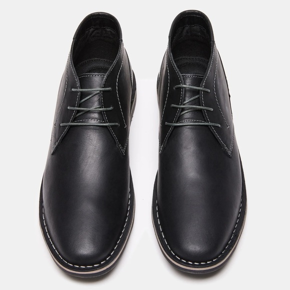 Steve Madden Men’s Black Leather Chukka Boots - Picture 1 of 11